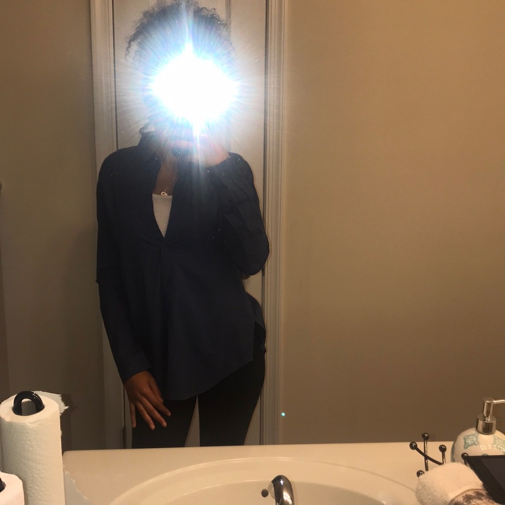 FOREVER 21 BLUE COLLAR SHIRT